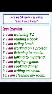 10K views · 253 reactions | Here are 50 sentences using "I am + verb...