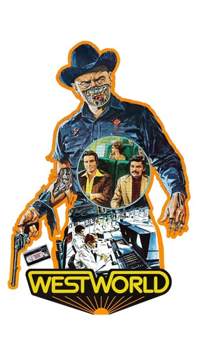 Years before Jurassic Park, Michael Crichton wrote and directed Westworld (1973), a sci-fi Western about a luxury theme park where lifelike robots begin to malfunction. Yul Brynner’s cold, relentless Gunslinger became an iconic screen villain, and the film pioneered early digital effects while warning about technology built without restraint. It’s a lean, influential classic that still feels ahead of its time. | Midnight Movie Snack