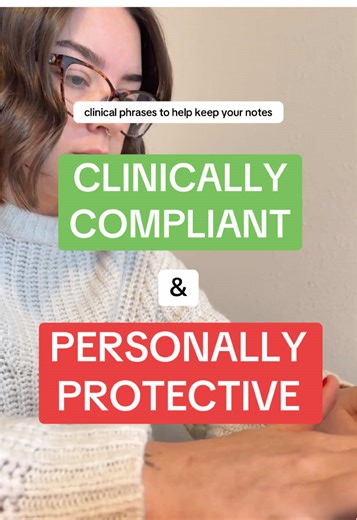 Looking for examples of clinical language you can use in your documentation to appropriately describe your therapists work without over-disclosing private client details?? Here are some of my favorite examples categorized in some sensitive topic areas. Let me know what other topics or experiences you struggle to describe protectively in your progress notes! #studenttherapist #documentation #progressnotes #badtherapist #therapistsontiktok