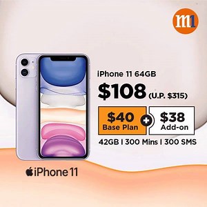 Been thinking about getting that iPhone 11? No better time than now to snag one home! 📱 Only available ONLINE! Get up to $250 off your iPhone 11 when you sign up or re-contract today. Plus, enjoy Unlimited Streaming on Spotify and Free Calls to 3 M1 Numbers. Limited time only. | M1