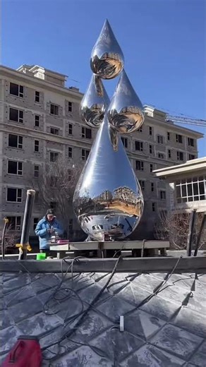 Metal water drop sculpture #sculpturefactory