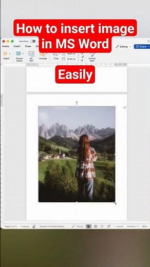 How to insert image in MS Word - Easy Steps #msword #documentediting #explore