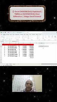 Excel CHOOSECOLS() Explained | TAKE() vs CHOOSECOLS() Clear Difference | Telugu Excel Tutorial