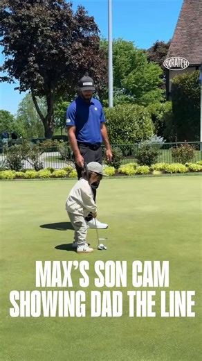 Wholesome moment today ... but also check out Max Homa's new @ScottyCameron T-5.5 Tour Prototype at the PGA Championship. Newer model and now using the Studio Carbon Steel (SCS) face insert.