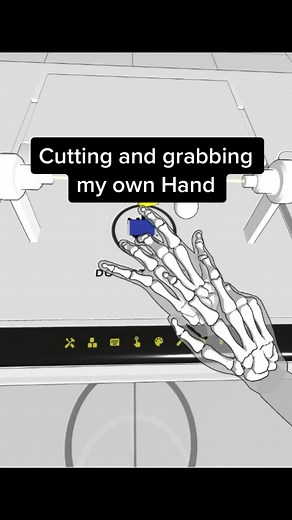 Cutting and grabbing my own Hand. #vr #virtualreality #handtracking #handphysicslab #vrexperience #metaquest2 #oculusquest2