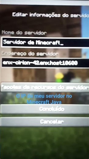 o IP do meu server no Minecraft Java se quiserem podem entrar☺️😃☠️