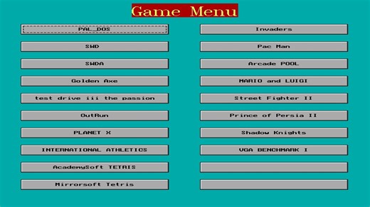 [PC8086 ]DOS计算机模拟器添加游戏菜单程序