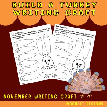 Build-a-Turkey Craft | I Am Thankful For Activity (Cut & Paste)