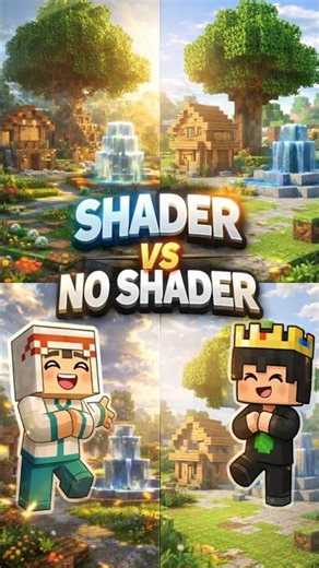 SHADER VS WITHOUT SHADER | #minecraft #shaders #gameroxyy #animatic #animationmeme #ocean