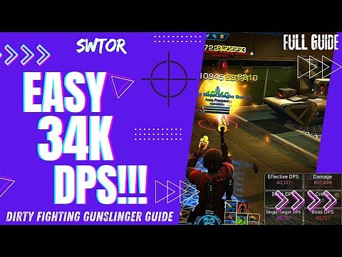 SWTOR 2025 - Gunslinger Dirty Fighting – Easy 32k–36k DPS Guide (Stats, Implants, Rotation)