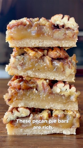 Best Gooey Pecan Pie Bars! 😍 #baking #easyrecipe #dessert #pie #food #shorts