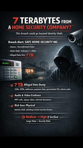 Safe Home Security 7TB Breach #cyberattack #hacker #cybersecurity #newsupdate