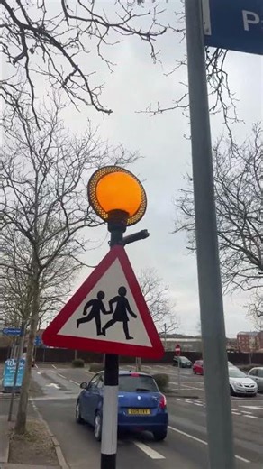 Pedestrian zebra crossing warning sign flashing light