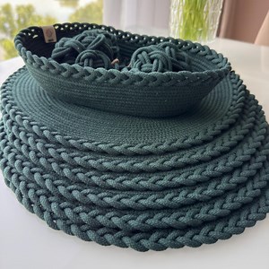 Handmade Cotton Rope Placemats: Colorful Woven Dining Table Decor - Etsy