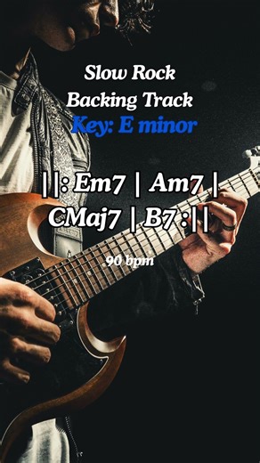 Slow Rock E minor backing track 90bpm