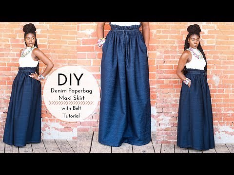 DIY Denim Paperbag Maxi Skirt with Belt | Part 1