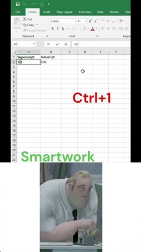Superscript & Subscript in Excel 🔥 (Write m², H₂O Easily!) #shorts #excel #exceltips #exceltricks