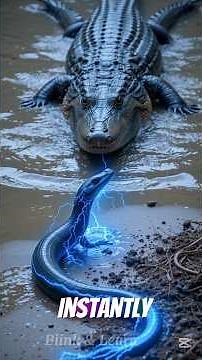 Electric Eel vs Crocodile Who is more dangerous😱🧐 #crocodile #wildlife #electriceel #facts