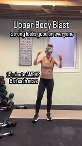 Let’s have some fun with this Amrap style workout 15 Minutes 6 moves - 6 reps of each move. Let’s Go Arnold press Upright row Tricep overhead extension Wide bicep curl Strict shoulder press Hammer curl Smooth reps - no rushing - quality over quantity Keep up the intensity without sacrificing your form. #fitnessmotivation #upperbodyworkout #strong #amrap | Mary Scott-Stirn