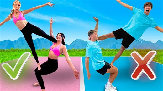 Girls vs boys gymnastics faceoff with Rybka twins