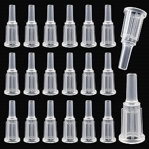 20PCS Syringe Tip Adapter Converter Transfer Plastic Pusher Dispenser Syringing Coupler Accessories Connector Flow Convenient Replacement
