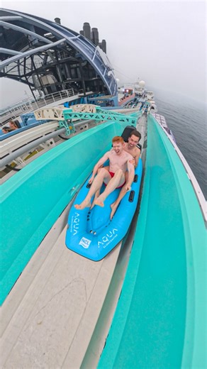 This hybrid roller coaster and waterslide has a magnetic launch lift that accelerates guests to 50 km/h - 31 mph. This creates a thrilling experience unlike anything else in the world. Located only on the Norwegian Aqua 🚢👏 #CruiseNorwegian #NorwegianAqua #waterslide #rollercoaster #adrenaline | Themepark_Explorers
