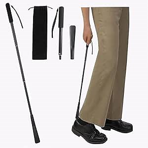 33.4"/85cm Detachable Shoe Horn, Sock Removal Tool, Extended Reach Assist Long Handled Tool Upgraded Version