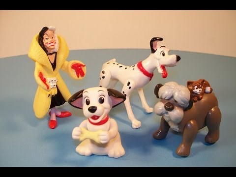 1990 WALT DISNEY'S CLASSICS 101 DALMATIONS McDONALD'S SET OF 4 HAPPY MEAL COLLECTIBLES VIDEO REVIEW
