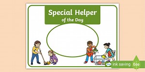 Special Helper of the Day Display Poster