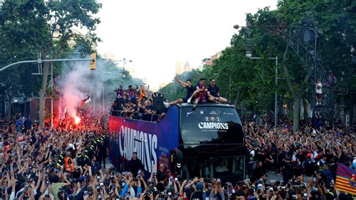 VIDEOS: La celebración del Barcelona por su título con dedicatoria al Real Madrid