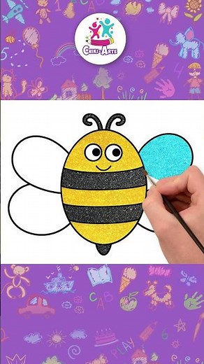 🐝 Draw and Color a Little Bee 🐝 #shorts #chikiarte #drawings
