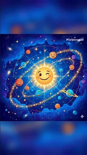Emoji Planet Party! 🎉 Smiling Planets Orbiting Our Winking Sun!