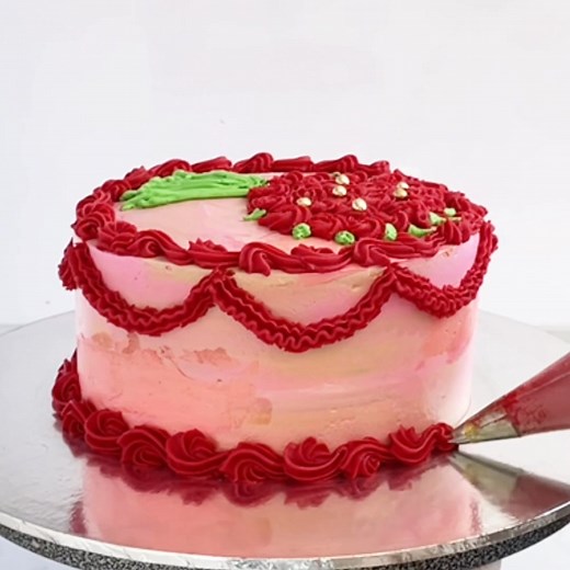 Beautiful Flowers Buckeye Cake Design 🎂 Tutorial Part - 4 #cakedecorating #cakes #birthday #cake #fbreelsfypシ゚ #viralreelsシ #cakereels #fypシ゚viralシ #fypシ゚ | Dessert Studio