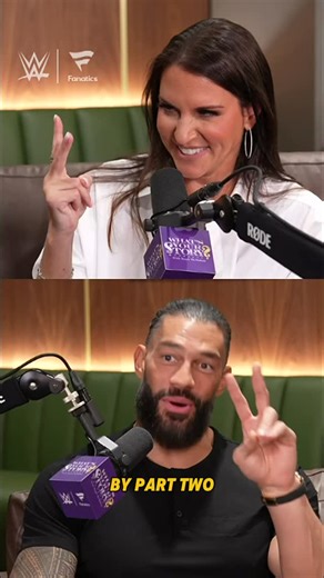 Stephanie McMahon on Instagram: "Yes please @romanreigns, part 2 soon! Hopefully my obnoxious laugh doesn’t deter you! And @fanatics…anything we can do for the requests from our Tribal Chief? 🐐☝️ #WhatsYourStory @wwe @elyseashleigh"