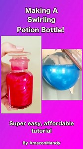 1.8K views · 61 reactions | New tutorial: Making your own swirly potion bottles! I made a Link commission with a bottle like this, & had a lot of people ask how to make it. It's super easy! | Commissions By Amazonmandy | Facebook