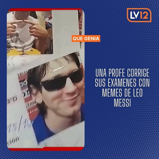 5.1K views · 64 reactions | Messi feliz ! aprobaste Una profesora se volvió viral por corregir sus exámenes con memes de Leo Messi. Además de evaluar a sus alumnos con nota numérica, les agrega una imagen del Diez para reaccionar a su desempeño. Mirá! #lv12 | LV12 | Facebook