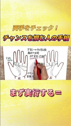 【手相解説】チャンスを掴む人の手相を解説！#占い #開運#手相