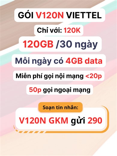 Cách Đăng Ký Gói Mạng 120K Viettel 1 Tháng – Tăng Gấp Đôi Data, Gọi Miễn Phí Cả Tháng! #viettel #4gviettel #trending #trend #thinhhanhtiktok