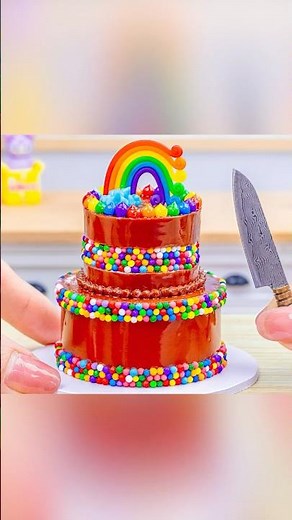 Miniature Chocolate Cake with Sprinkles