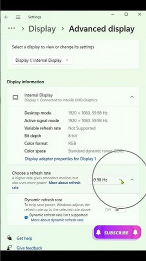 Change refresh rate on your monitor in Windows #windowsoperatingsystem #pcoptimization #microsoft