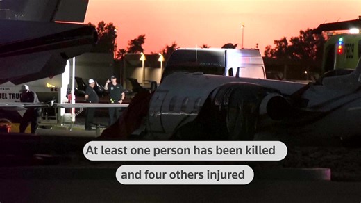 117K views · 1K reactions | At least one person was killed after a business jet skidded off the runway colliding with a parked jet at the Scottsdale, Arizona, municipal airport https://reut.rs/4aSNDPq | Reuters | Facebook