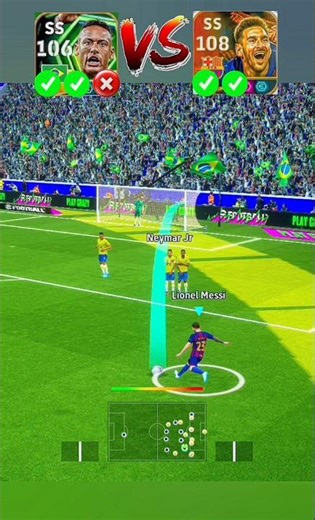 Neymar vs Messi Free Kick Corner & Penalty Challenge eFootball Gameplay #Shorts #football #efootball