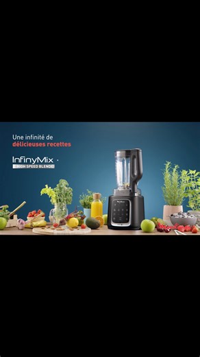 🥤 Faites le plein de fraîcheur, tous les jours. Avec le blender haute vitesse Moulinex InfinyMix préparez smoothies, jus, glaces ou sauces maison en quelques secondes.💪 1600 W de puissance 🔄 6 programmes automatiques 🥇 Résultats ultra-lisses, zéro effort.✨ Santé, gourmandise et gain de temps… tout est dans le mix. | Moulinex Tunisie