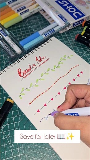 Simple & cute border ideas 💕✨Day 5 of Notes Decoration SeriesSave this for your notes 📒