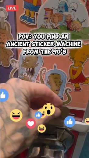 I found an old sticker machine #90s #stickers #shorts