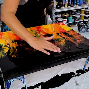 85K views · 2.3K reactions | I tried to make fire with paint and water! LOL. I think this one came out pretty cool! Like a flickering fireside. | MollysArtistry | Facebook