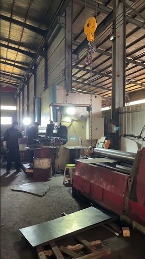 Plate Rolling Machine in Operation