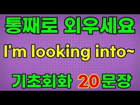 [영어 패턴 훈련 #186]I'm looking into~ 패턴 20문장 통째로 외우기! 입트이는 영어 5분 완성 | 왕초보 영어회화