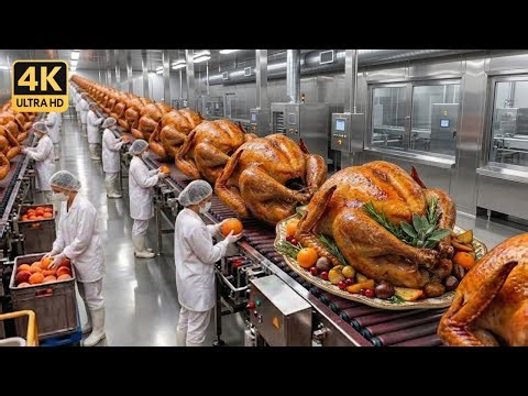 Roast Turkey Factory: How They Cook and Package at Scale (Full Process)