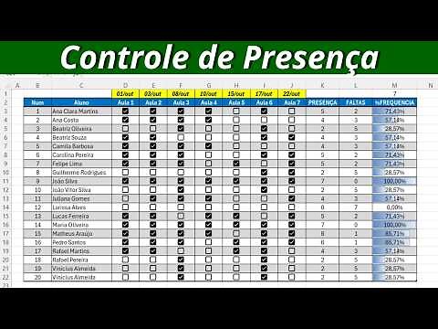 How to create an attendance control spreadsheet in Excel
